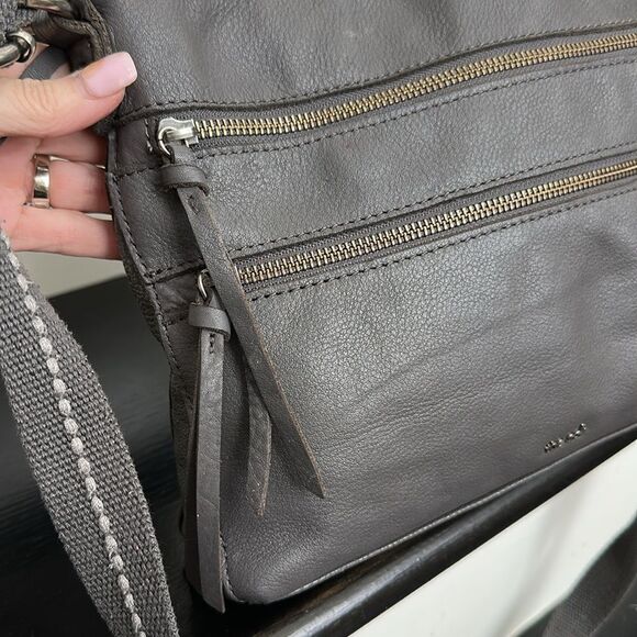 Gray Leather Crossbody Bag - Picture 8 of 9
